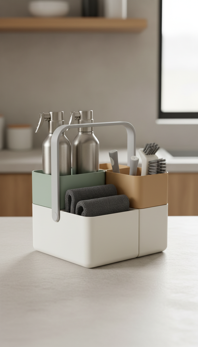 Modular Cleaning Caddy With Removable Dividers