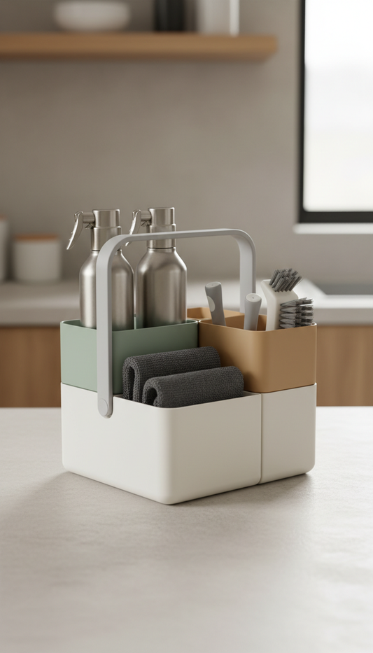 Modular Cleaning Caddy With Removable Dividers